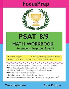 PSAT 8/9 MATH Workbook for students in grades 8 and 9. FocusPrep