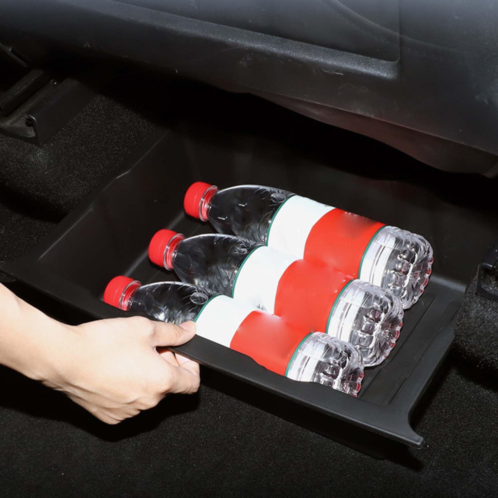 2 Pièces Organisateur sous Siège Voiture, Boîte de Rangement Arrière Siège Organisateur Cachée en TPE 31x19,5x7,5cm, Accessoire de Rechange pour Modèle Y