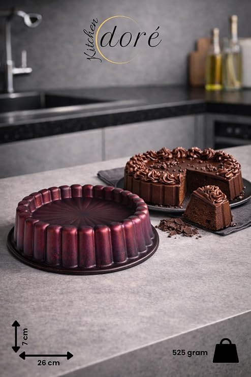 Turta Ve Tart Kek Kalıbı Cherry Red Kalın Döküm Üç Katmanlı Kaplama 525 Gram