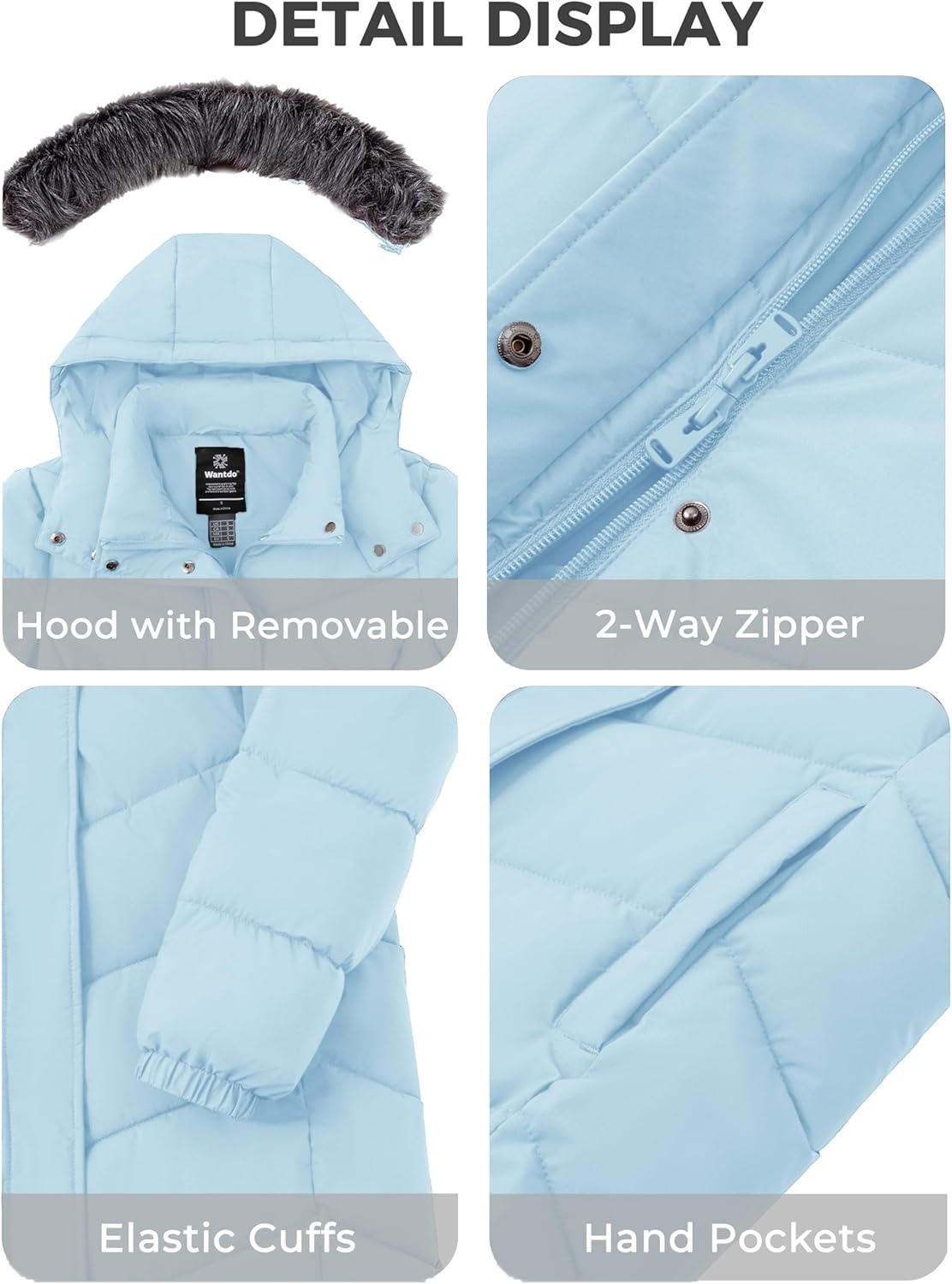 wantdo Women's Long Hooded Winter Coat Warm Quilted Puffer Jacket(Available in Plus Size) - Image 5