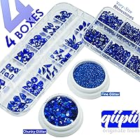 Vista 114 de 4 Boxes Emerald Green Rhinestones Glitters 24 Shapes K9 Glass Gems Stones Flatback Round Diamonds Crystals Nail Art Charms Supplies for Nails Faces