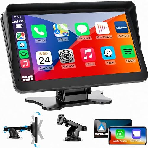 Portable Car Touch Screen, Wireless, 1024x600P HD