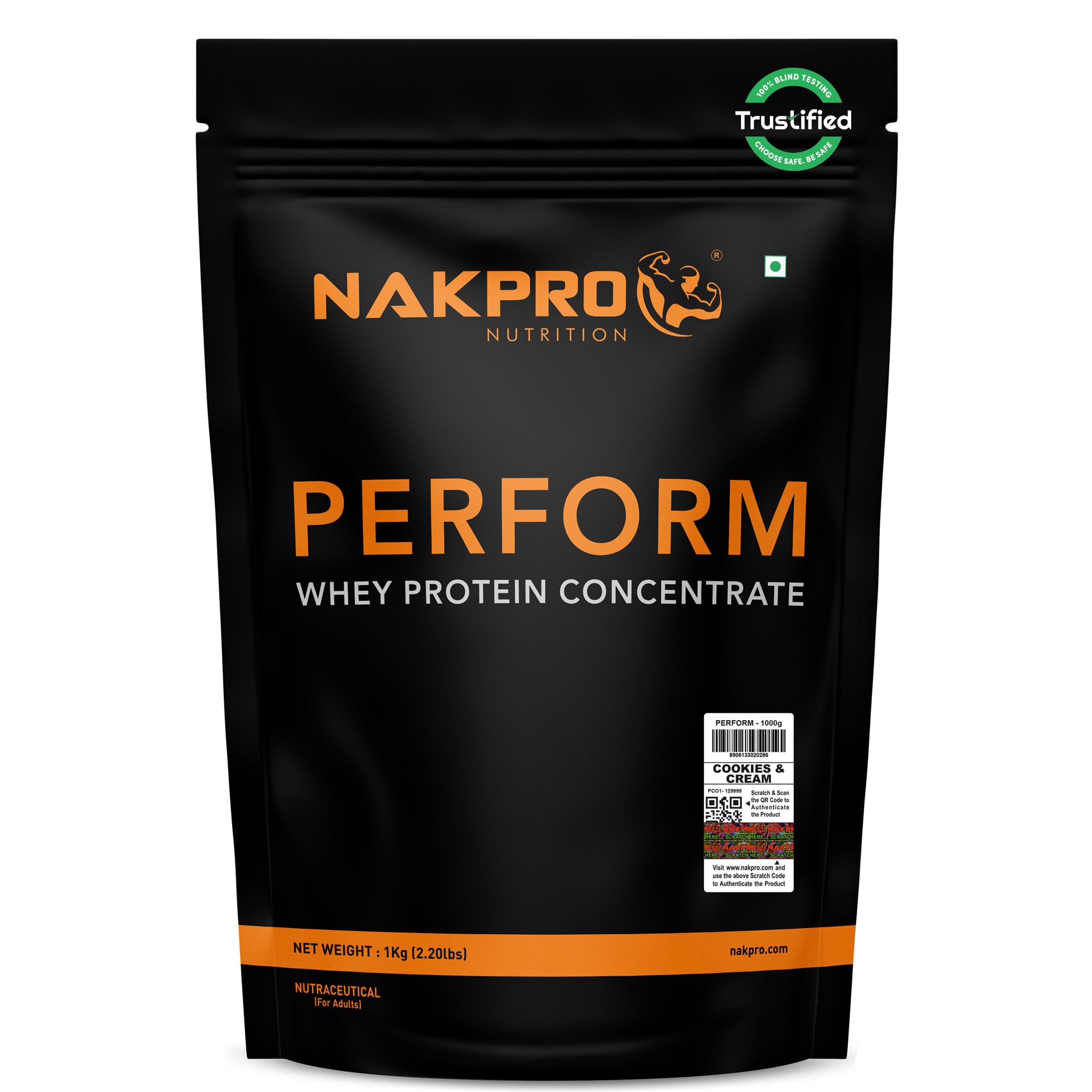 NAKPRO NUTRITION Perform Whey Protein Concentrate | 1kg Unflavoured | 26g protein, Trustified Certified — Amazon image 23