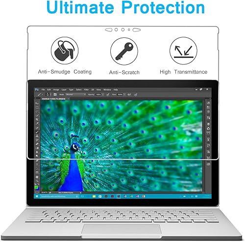 Miniatura 6 de Megoo [Paquete de 2] Protector de pantalla para Microsoft Surface Book 3 de 15 pulgadas (versión 2020), vidrio templado, protector de pantalla