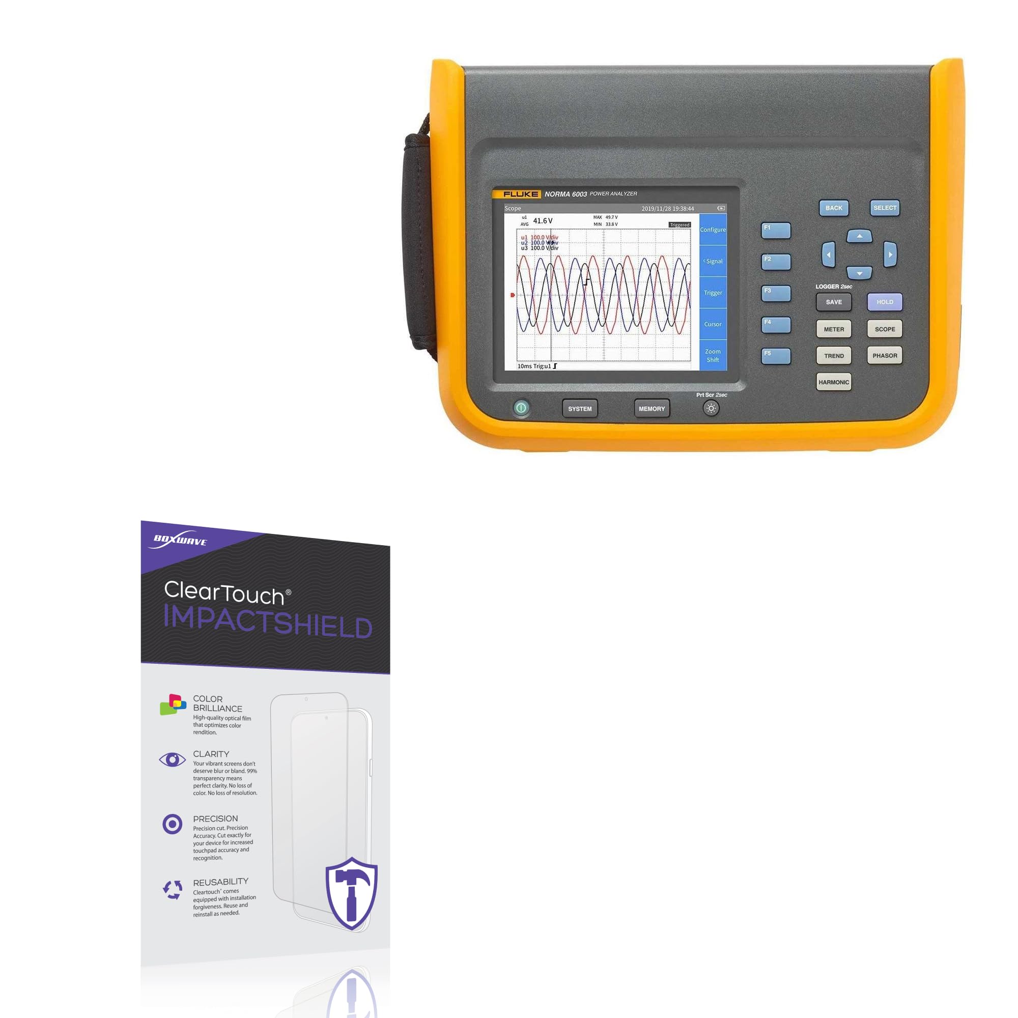 BoxWave Screen Protector Compatible with Fluke Norma 6000 - ClearTouch ImpactShield (2-Pack), Impenetrable Screen Protector Flexible Film