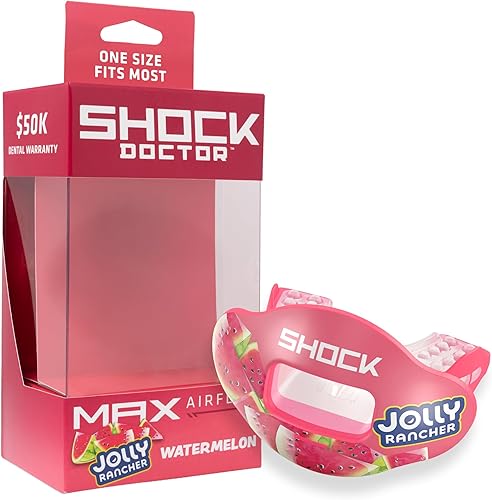 Miniatura 5 de Shock Doctor Max Air Flow - Protector bucal para fútbol, protección completa de la boca, compatible con aparatos ortopédicos, ajuste instantáneo