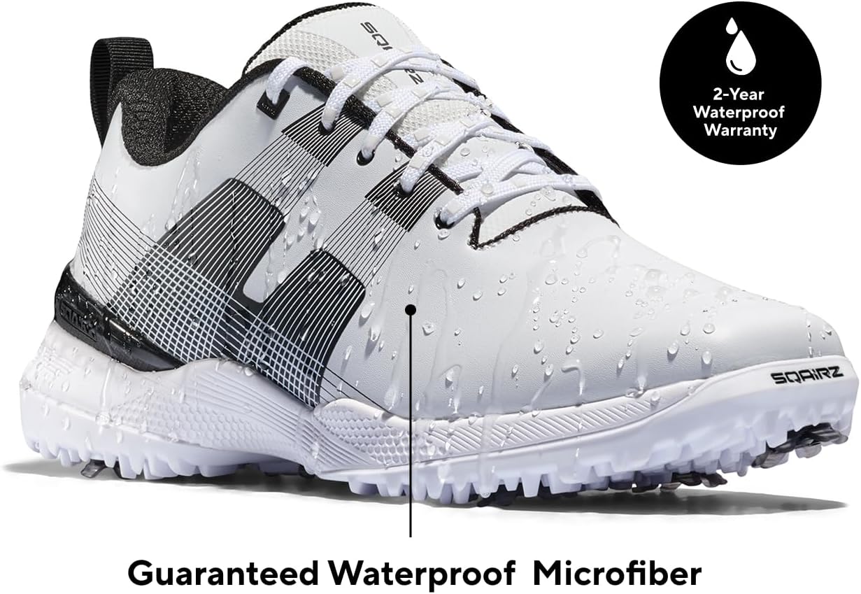 SQAIRZ Velo LT-X Men Golf Shoes, Designed for Balance & Performance, Waterproof Golf Shoes Mens, Replaceable Spikes