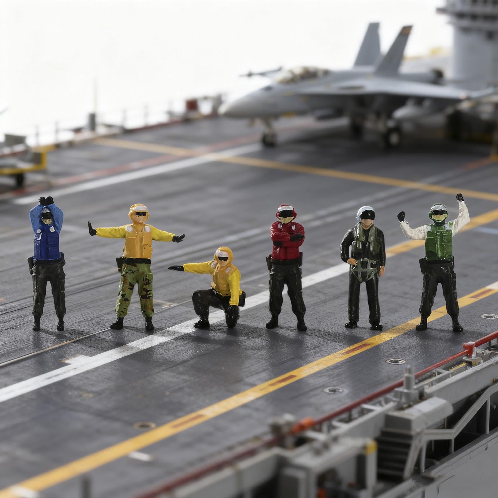 predolo Lot de 6 figurines miniatures à l'échelle 1:72 représentant du personnel au sol, accessoires de photographie