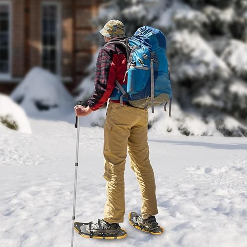 Miniatura 2 de Raquetas de nieve, marco de aluminio ligero, raquetas de nieve todo terreno con bastones de trekking, 21 pulgadas para adultos y jóvenes con