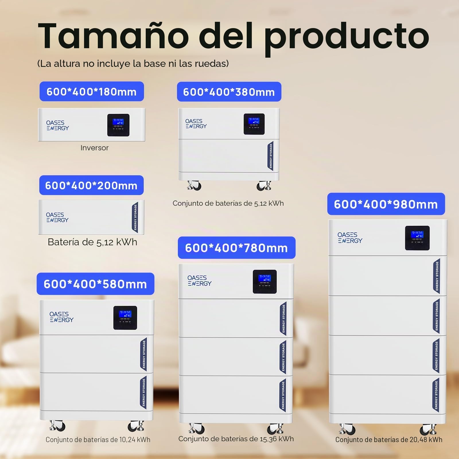 LiFePO4 - Batería de litio de 48 V y 200 Ah con inversor de 5 kW, memoria de batería apilable de 10 kWh, ampliabilidad modular, ideal para almacenamiento de PVC, almacenamiento solar, PV,