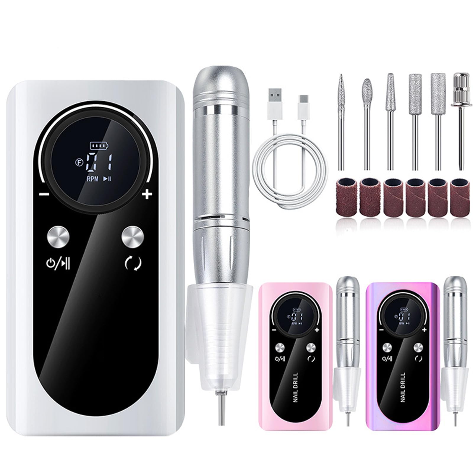 Perceuse à ongles électrique à vitesse réglable pour enlever l'acrylique