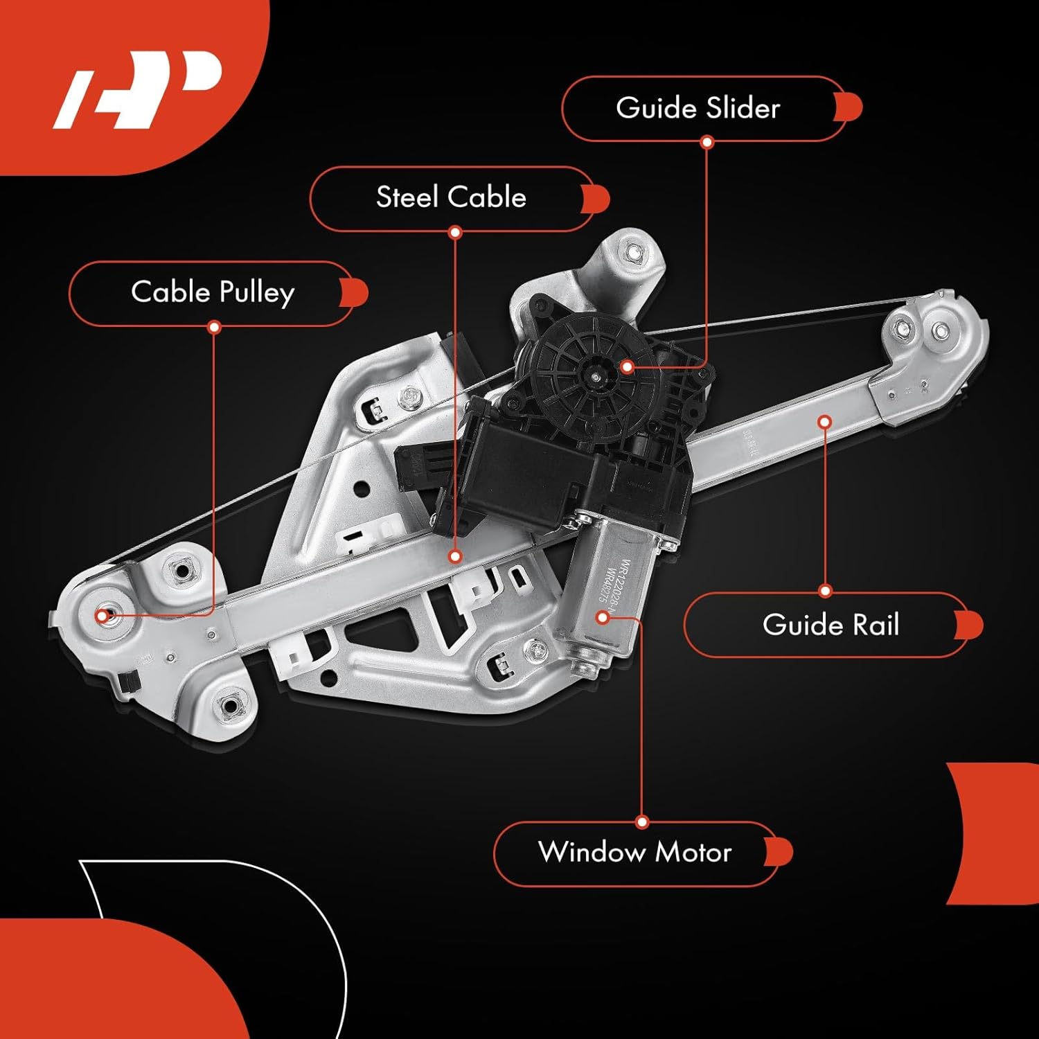 A-Premium Electric Power Window Regulator with Motor Compatible with Cadillac STS 2005-2011 Sedan Rear Right Passenger Side