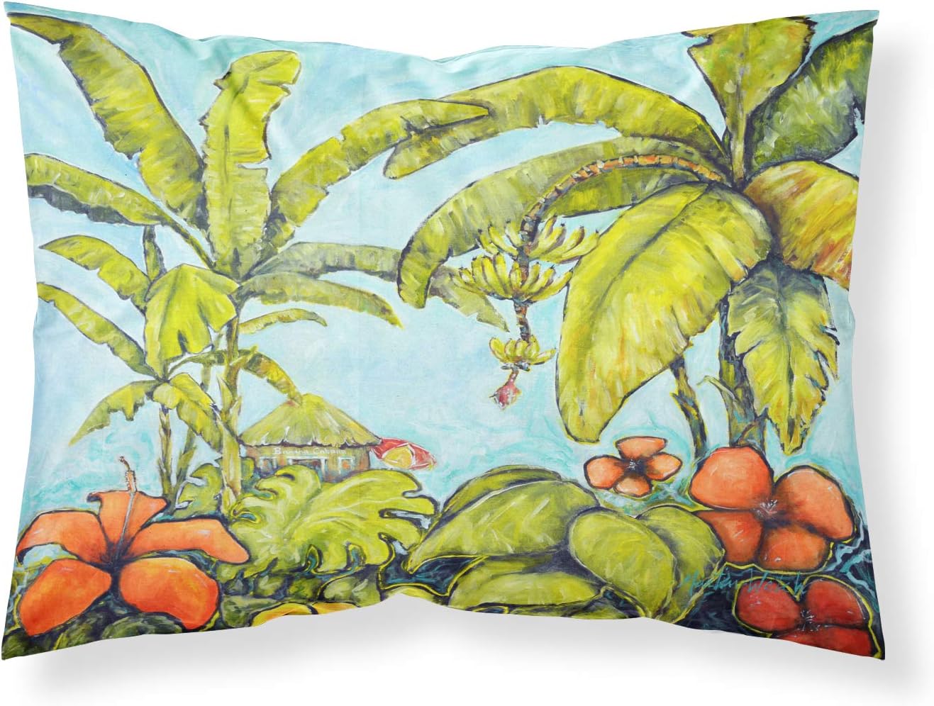 Caroline's Treasures MW1268PILLOWCASE Banana Cabana Fabric Standard Pillowcase Lightweight Super Soft Easy Care Decorative Artwork Pillowcase, Standard