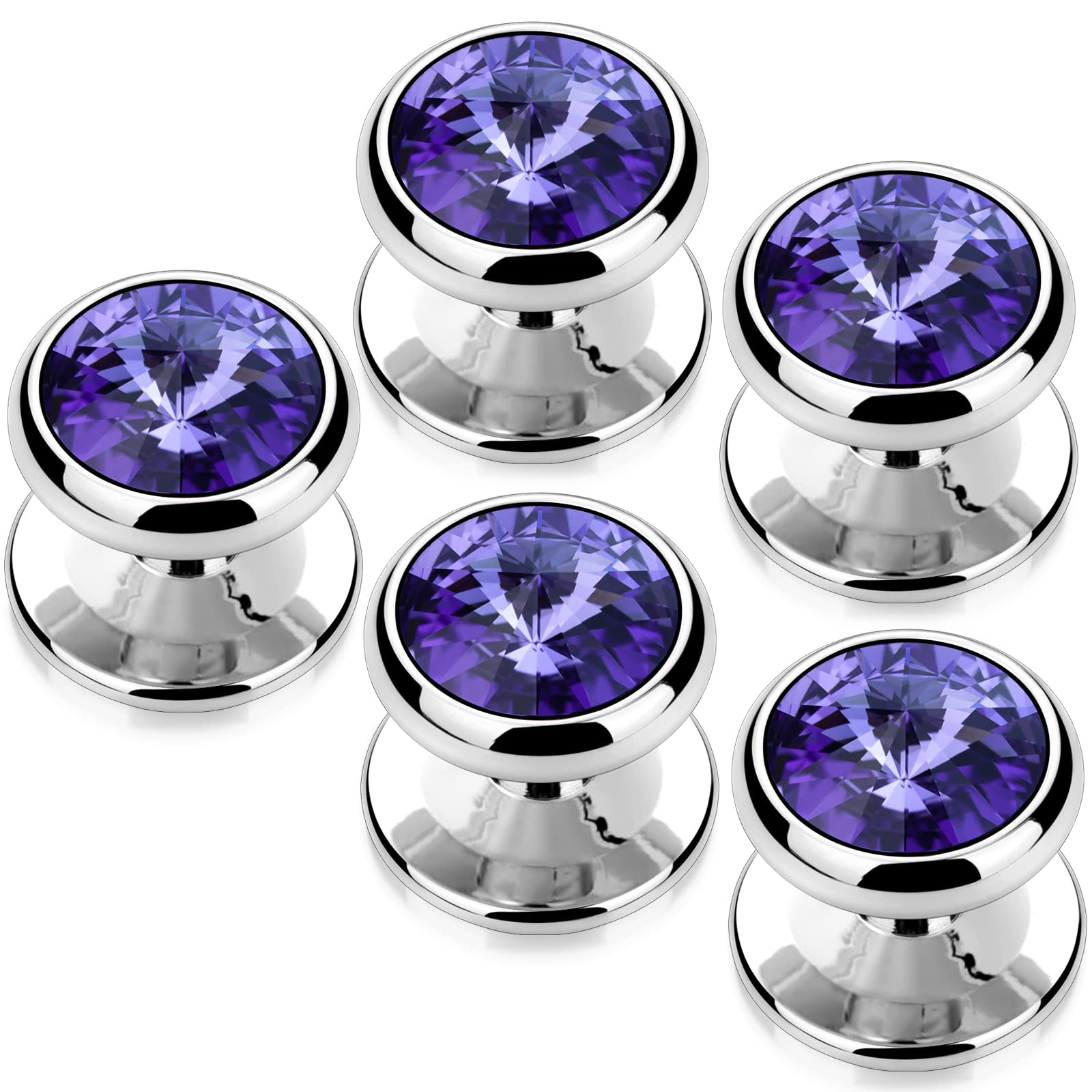 HAWSON Crystal Shirt Studs for Men's Tuxedo Shirt, Tuxedo Buttons for Birthday Wedding Party Christmas.