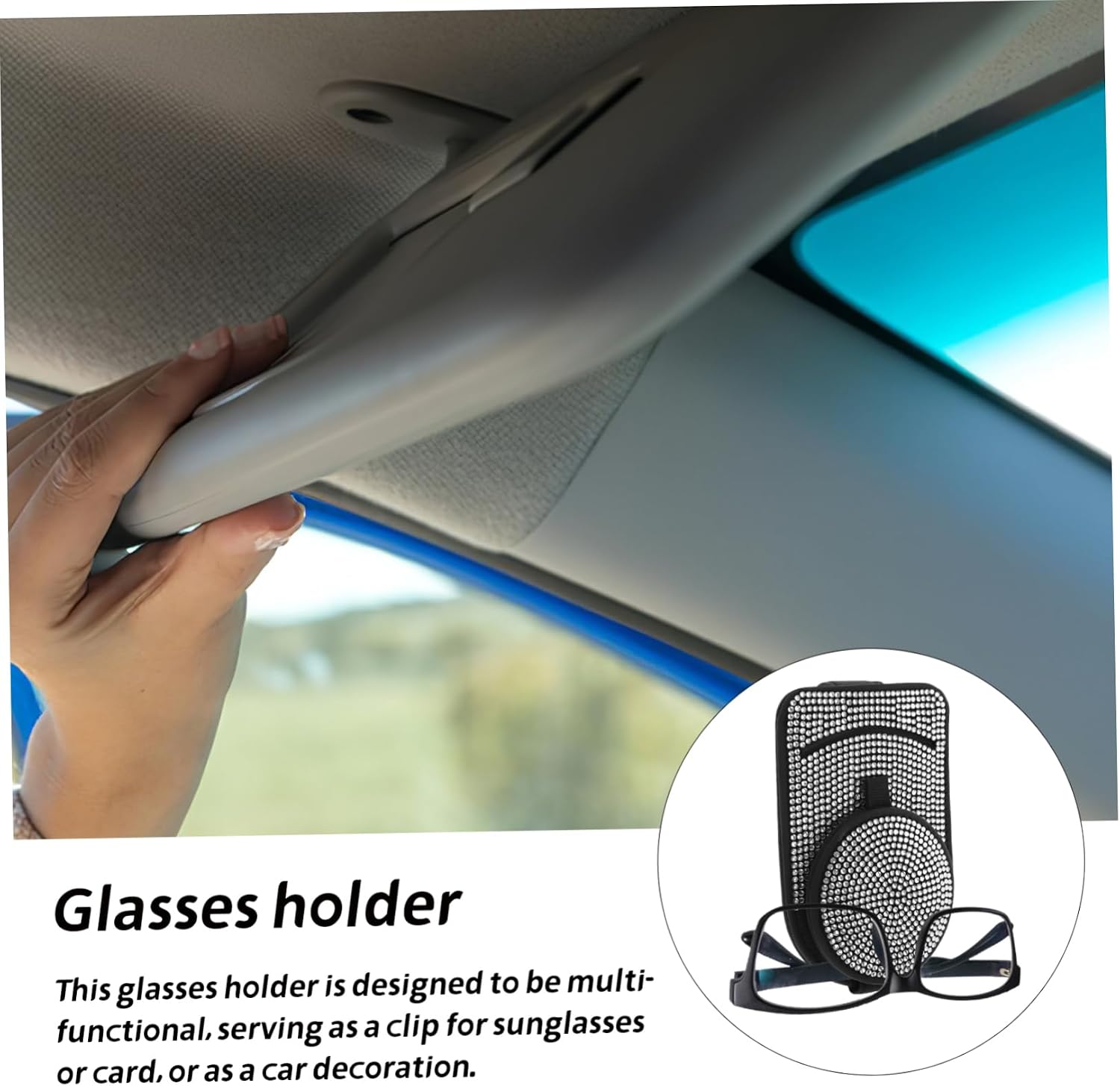 Car Sunglasses Holder Clip Multifunctional Visor Eyeglass Holder for Car Stylish Accessory Enhancing Vehicle Aesthetics for Sunglasses Card Storage image 5