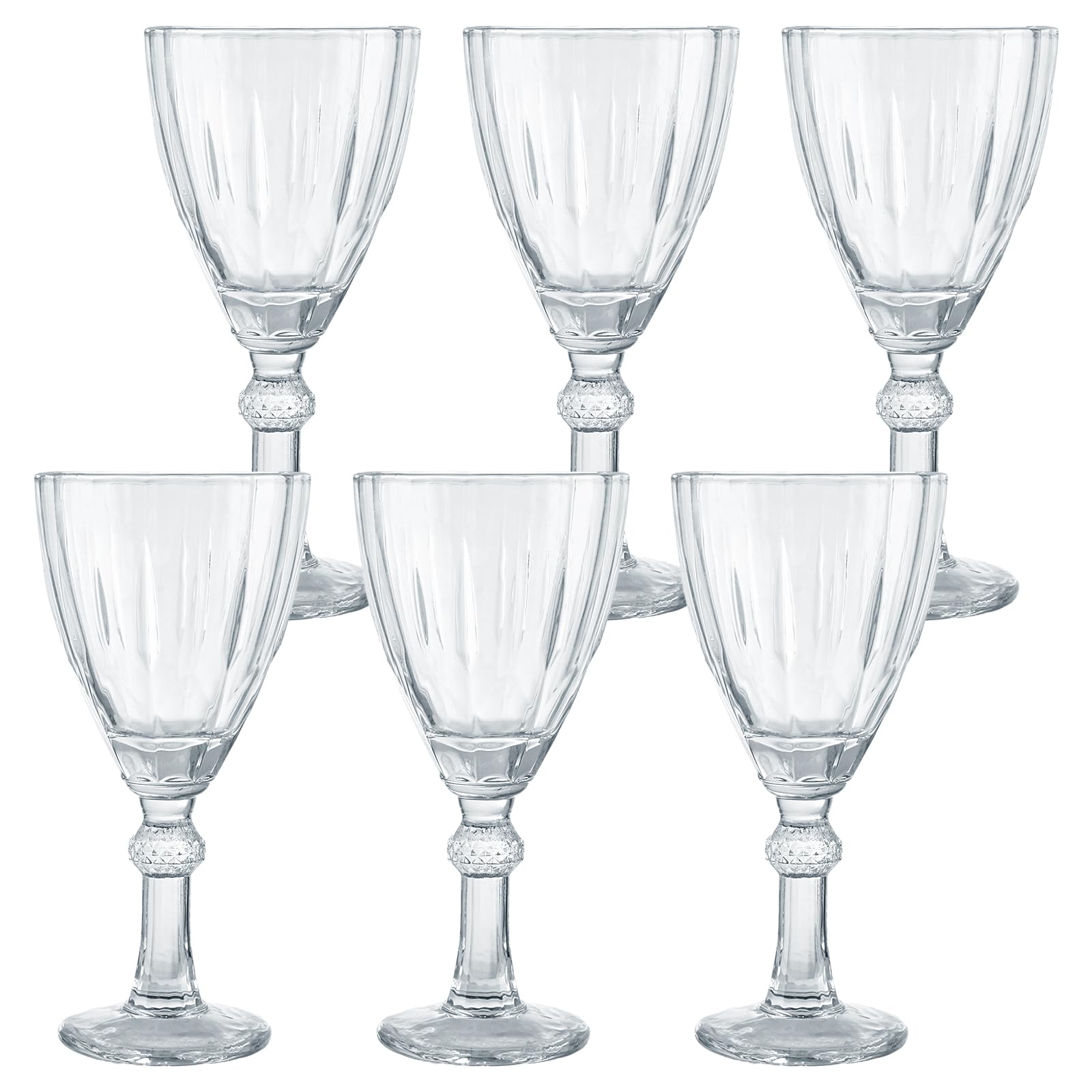 ASelected Juego de 6 copas de vino tinto CPS, copas de vino de cristal de 280 ml, juego de copas para el hogar, bar, cocina, restaurantes, cócteles, bodas, caja de regalo incluida