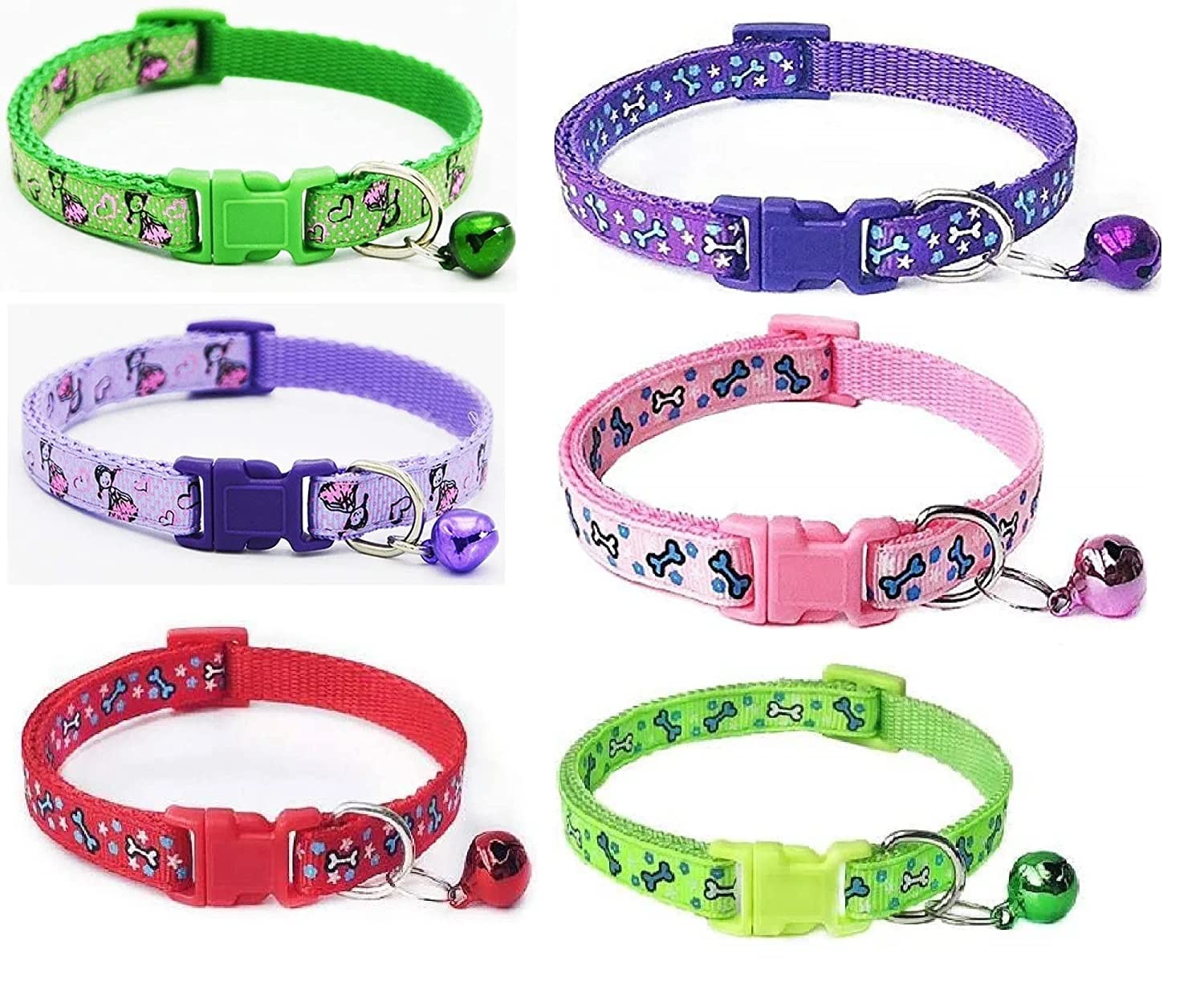 Pups&Pets Cat Collar with Bell, Kitten and Small Dogs Soft Adjustable Collar, Safe, Breakaway for Cats and Puppies - and (Multi-Coloured) Pack of 1 (B09V315QFS) Amazon Price History, Amazon Price Tracker