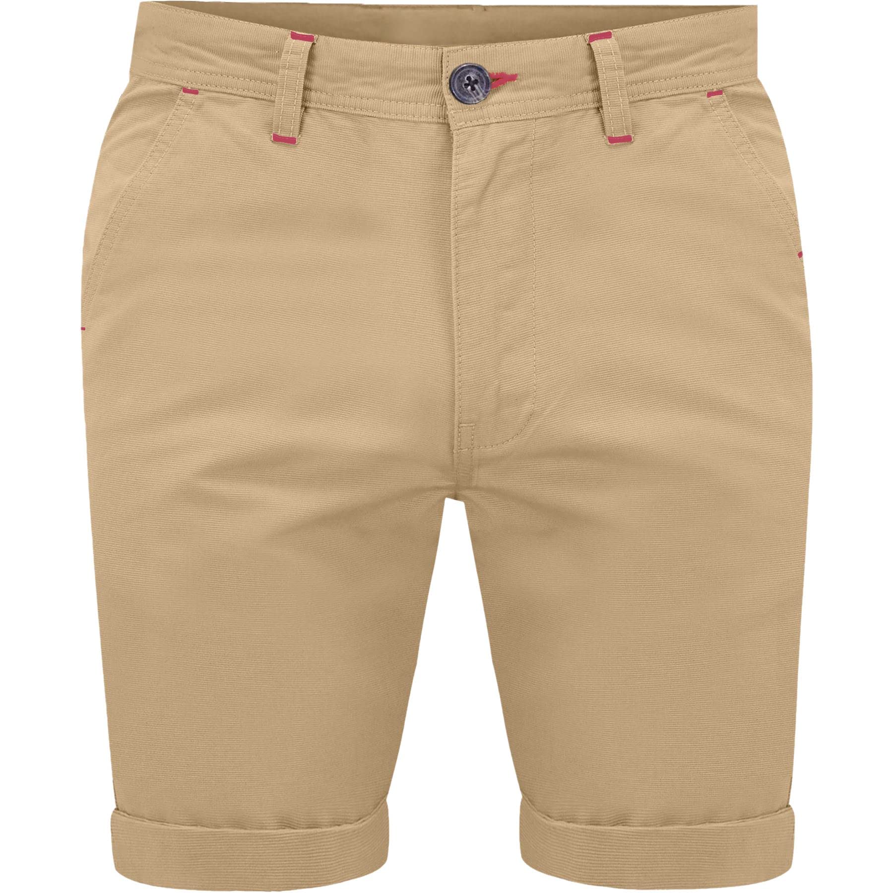 westAce Mens Stretch Chino Shorts Summer Cotton Cargo Combat Casual Jeans Half Pant (40, Beige)