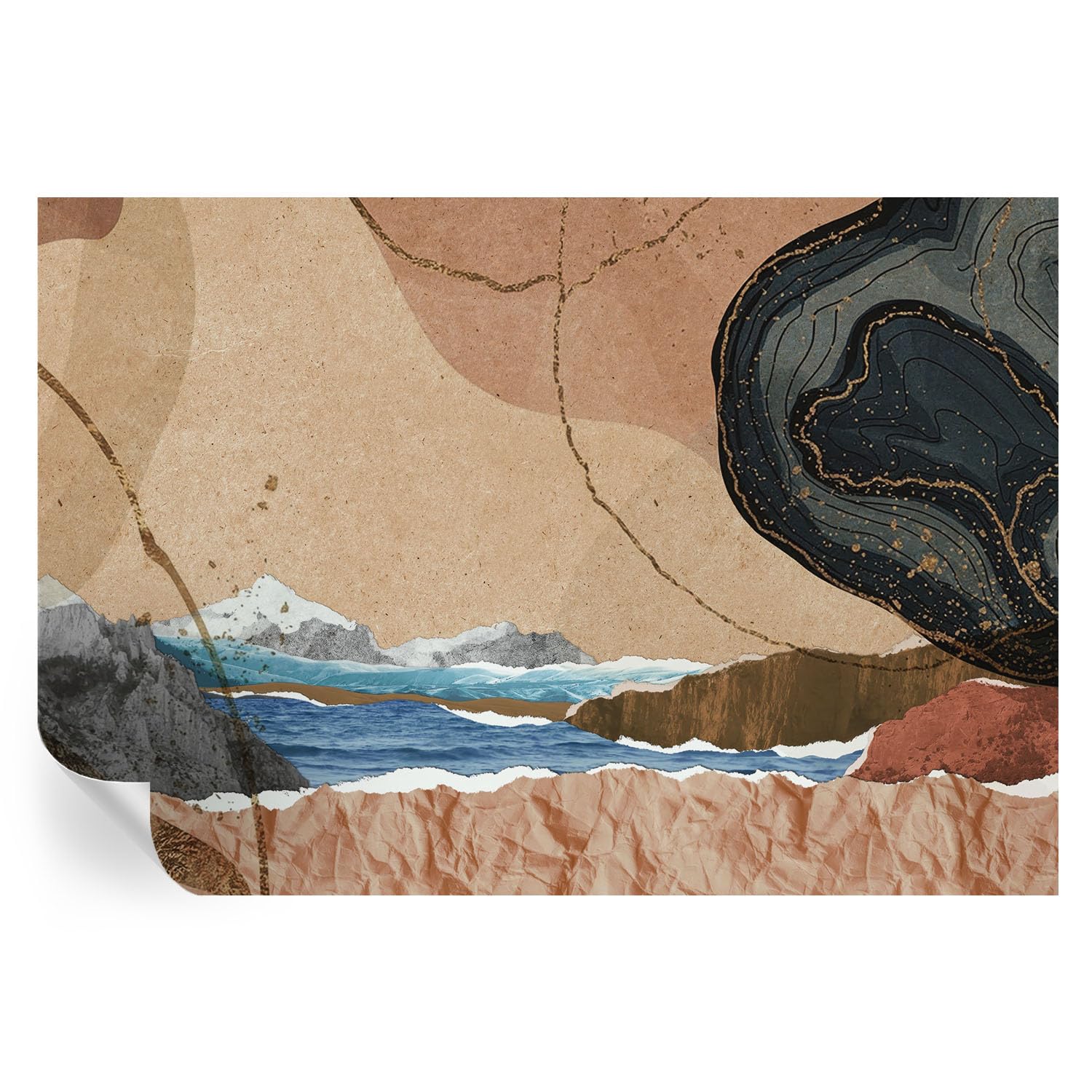 Murales autoadhesivos con estampados de paisajes modernos para adornos de hogar