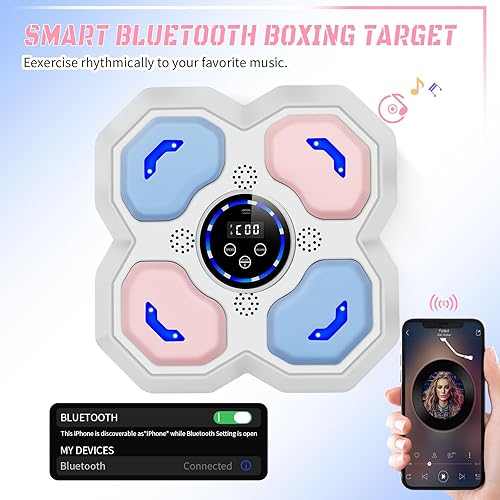 Miniatura 2 de Máquina de boxeo musical para niños y adolescentes adultos, equipo de entrenamiento con guantes, máquina de entrenamiento de música de boxeo montada