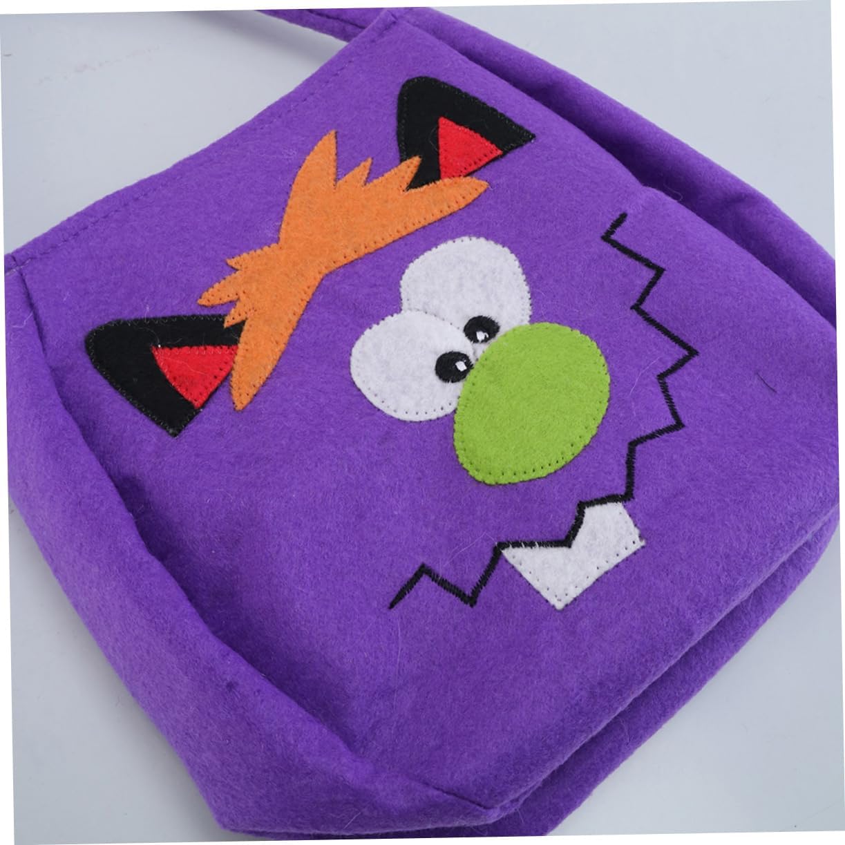 Ipetboom Halloween Goodie Bag Purple Short Plush Handheld Storage Bag image 3