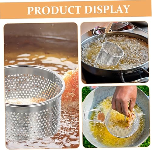 Miniatura 5 de BIUDECO 2 cucharas de fideos para papas fritas, cesta de malla fina, colador de pasta perforada, cesta para hervir pasta, colador de cocina de acero