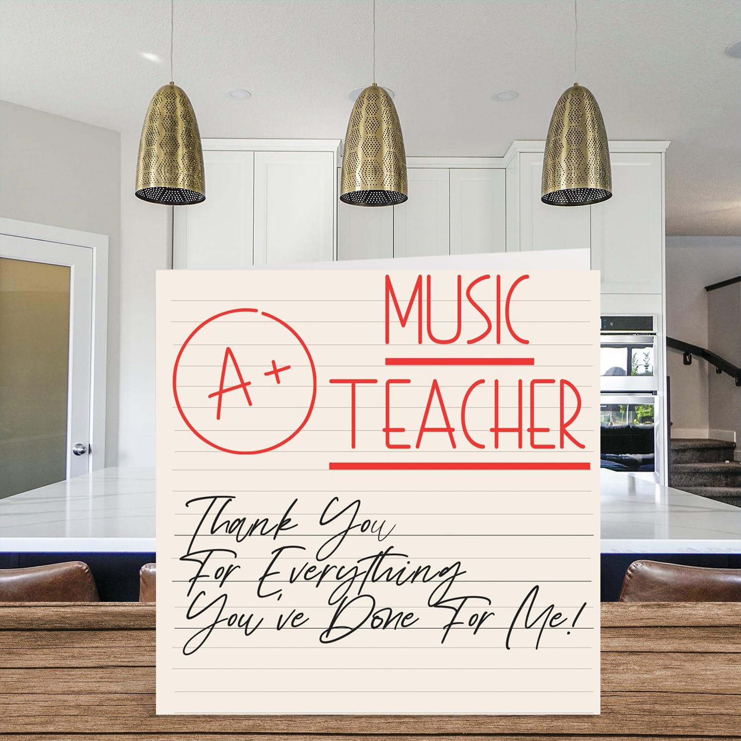Thank You Cards for Music Teacher - A+ Teacher - Thankyou Cards for Him Her Men Women Teacher, Heartfelt Appreciation Card, 145mm x 145mm Thank You So Much Greeting Cards for Gifts