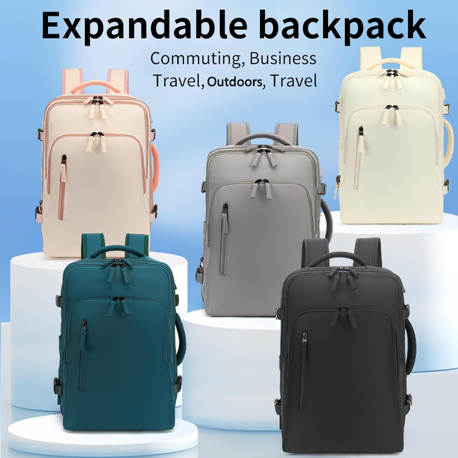 Unisex Travel Backpack Expandable Waterproof Luggage Anti Theft Bagpack 16 Inch Laptop Ravel Bag for Travel, Work