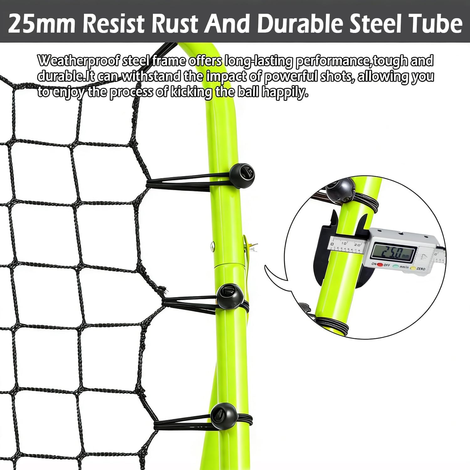 Adjustable Soccer Rebound Net | Soccer Trainer with Steel Frame | Portable Folding Rebounder for Passing & Shooting Practice | Outdoor Sports Equipment for Youth & Adult