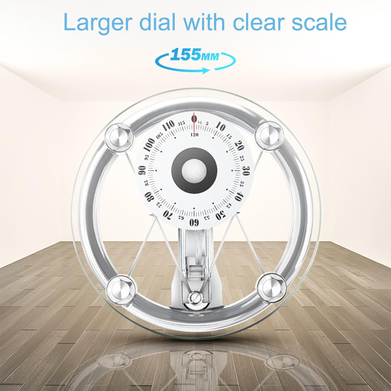 Mechanical Weight Scale, Large Dial for Accurate Measurement, No Battery, Measuring Weight Up to 120kg, Easy to Use, Mechanical Bathroom Scales