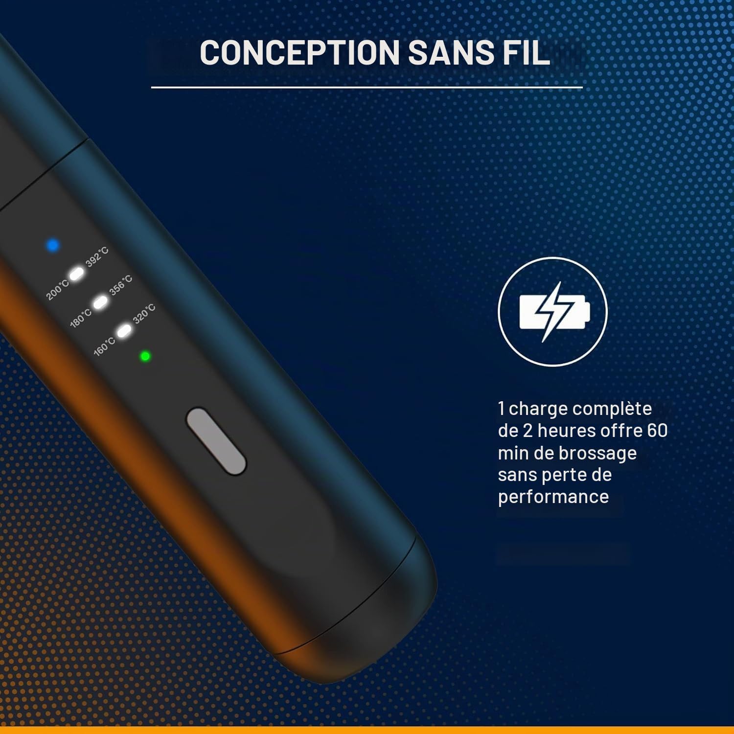VIKICON Peigne à lisser à barbe sans fil pour homme, 3 niveaux de température réglables, brosse ionique rechargeable pour cheveux et barbe, anti-brûlure, portable (noir)