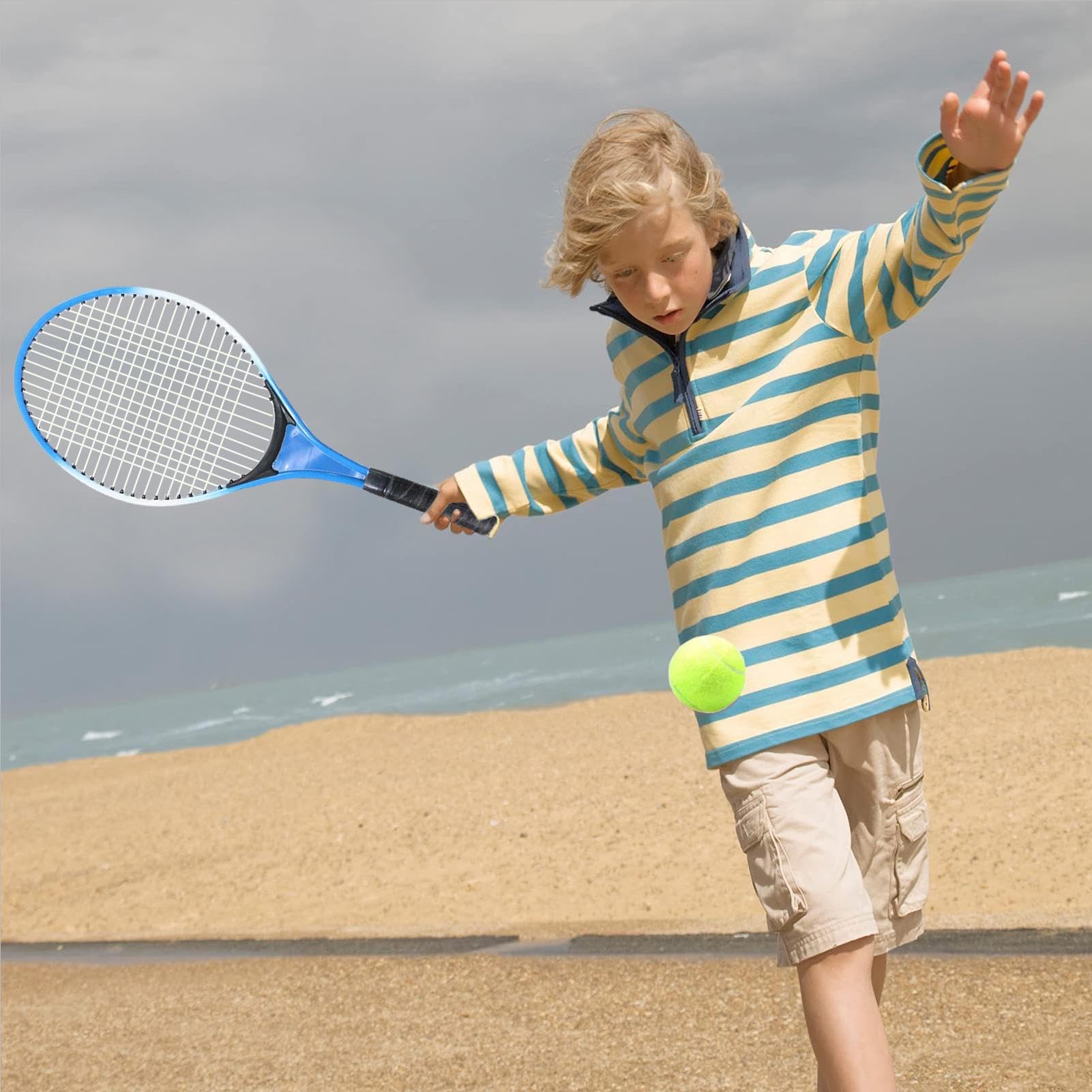 Set di Racchette da Tennis per - Racchetta da Tennis per Giovani, Racchetta da allenamento Junior | Attrezzature da Tennis Amichevole per principianti leggeri, Design Swing Facile con s