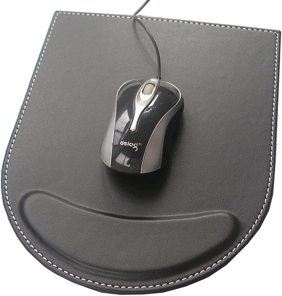 KINGFOM Office Desk Stationery Organizer 5 pcs/set, Tissue Box Cover, Mouse Pad, Pencil&Cards Holders, Self-stick Note Pads Holder (T50-5-Black)