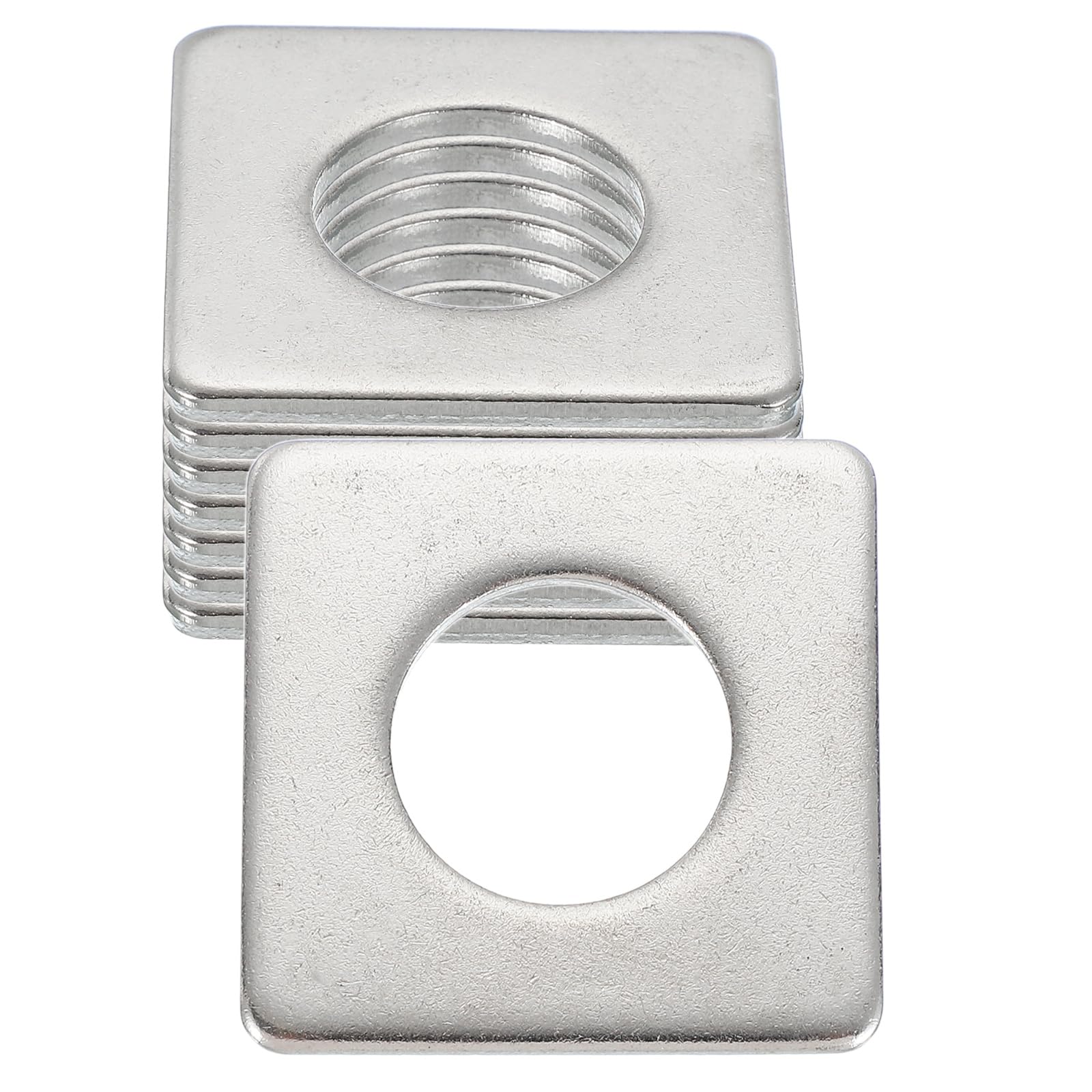 sourcing map 8 Pcs Flat Square Plate Washer, 20MM ID x 40MM OD x 3MM Thick 304 Stainless Steel Flat Pad Spacer Gasket for Bolts Factories Bathroom Repair Shops Construction, Silver