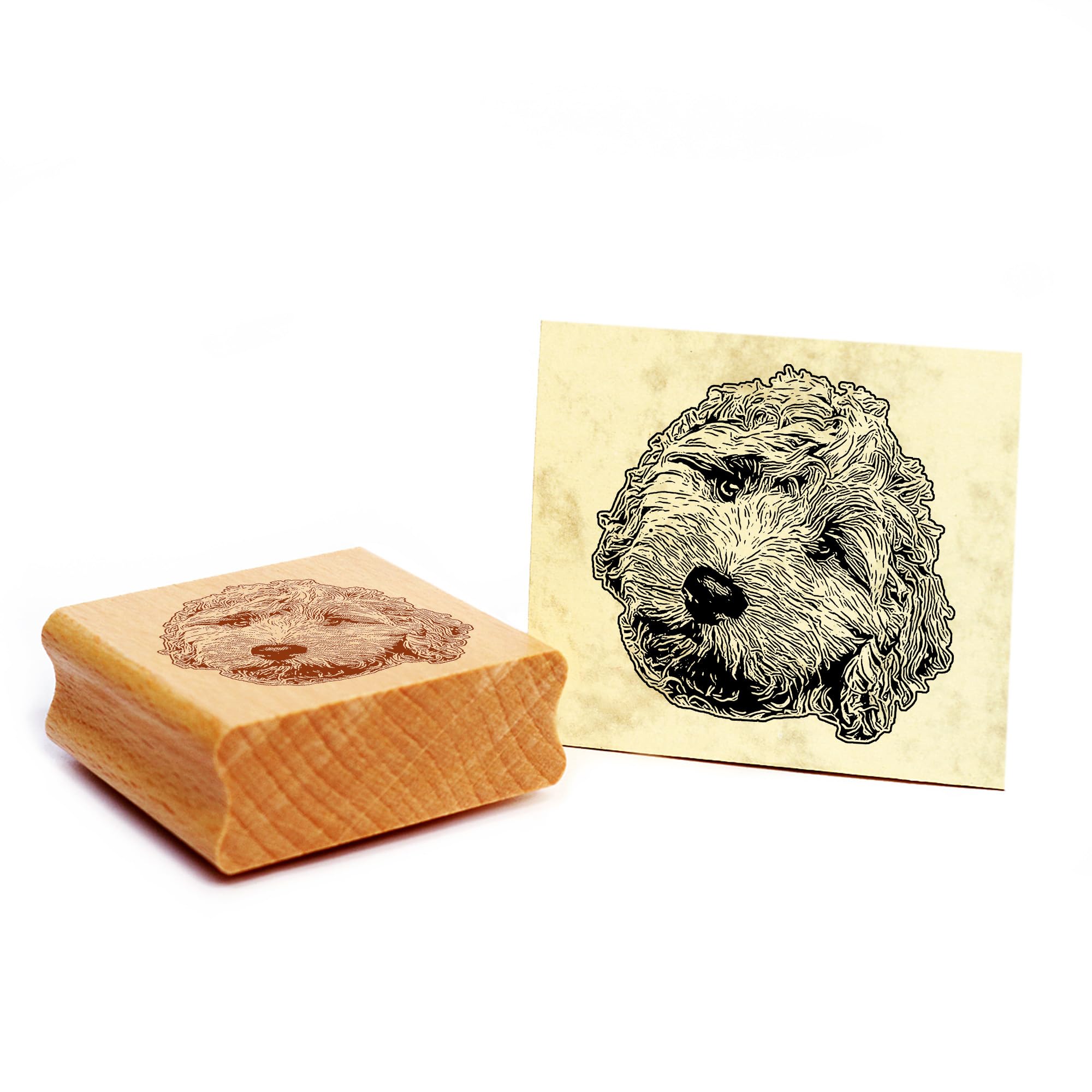 Dekolando Motif Stamp Golden Doodle Dog Wooden Stamp 47 x 48 mm — image 1