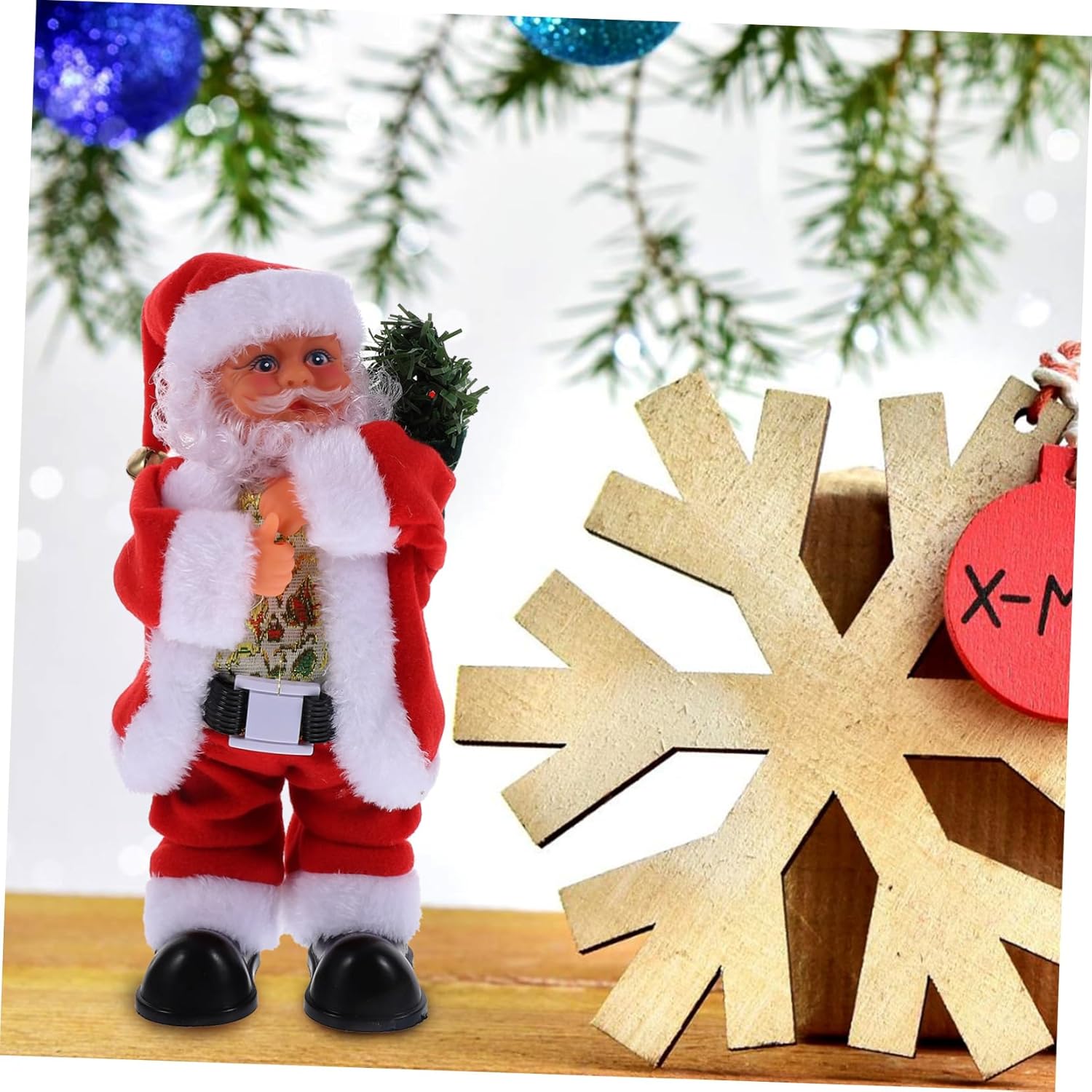 PRETYZOOM Dancing Santa Claus Music and Shaking Features Festive Christmas Decor for Home Shop and Holiday Parties Interactive Xmas Ornament