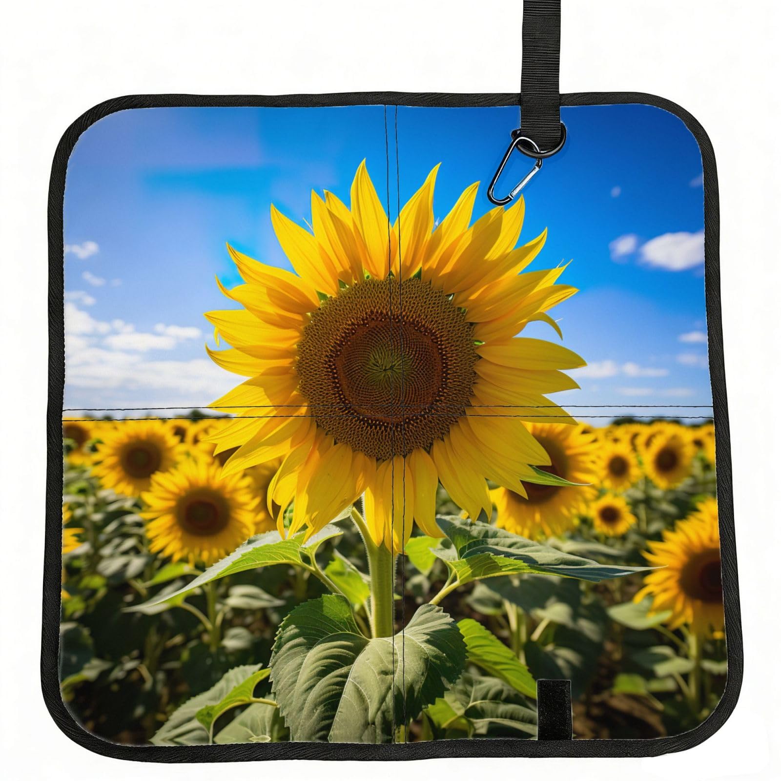 YGLHBDPBF Bloom Sunflower Print Camping seat cushion,Foldable Sitting Pads,Save Backpack Space for Hiking