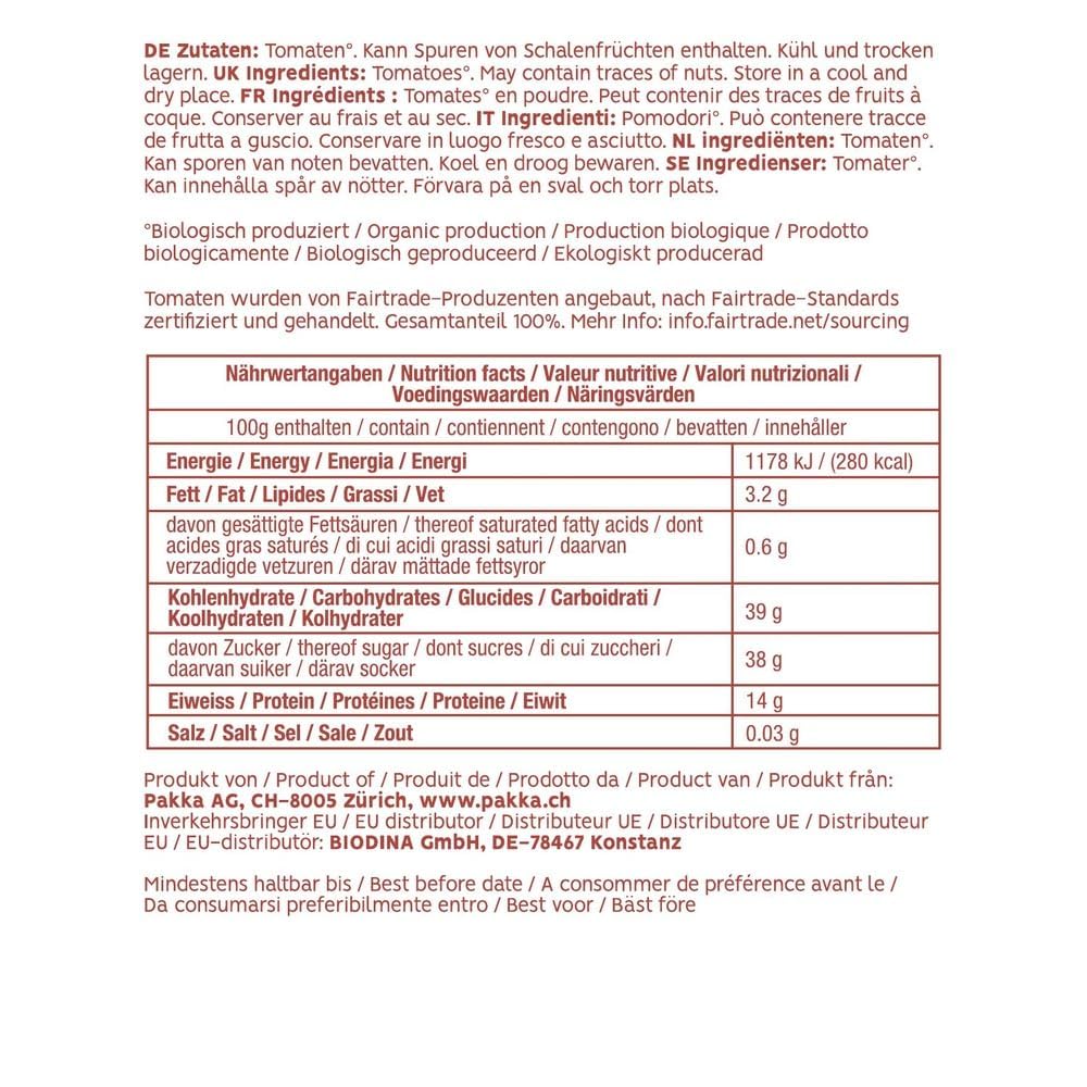 PAKKA Tomates bio Fairtrade séchées au soleil, 1000 g – Sans soufre, non salées, non huilées, issues d'anciennes variétés, directement des petits agriculteurs de Samarkand (Ouzbékistan), végétaliennes