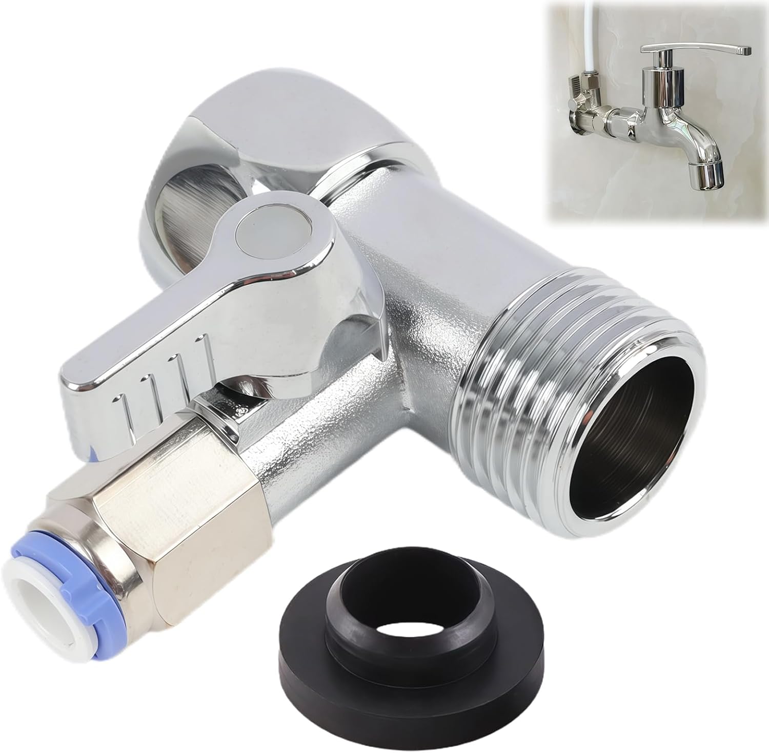 Water Connection Adaptor Piece 1/2 x 1/2 x 1/4 Seal and Individual Water Flow Control for Irrigation
