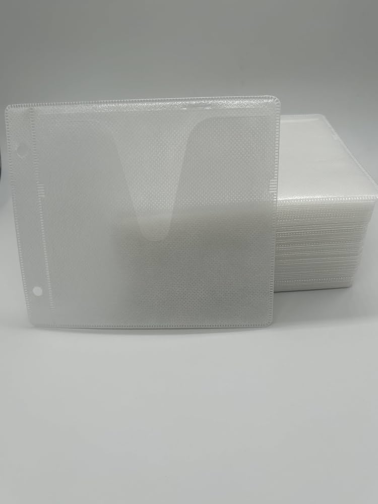 Amazon | CD DVDケース 不織布 両面収納（Vカット） 厚手 2穴付