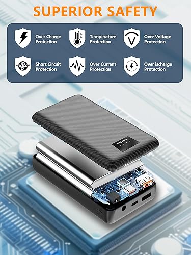 Miniatura 5 de Paquete de batería de chaleco calentado, batería recargable de 7.4 V 16000 mAh para chaquetas de calefacción, cargadores portátiles de 5 V9 V12 V
