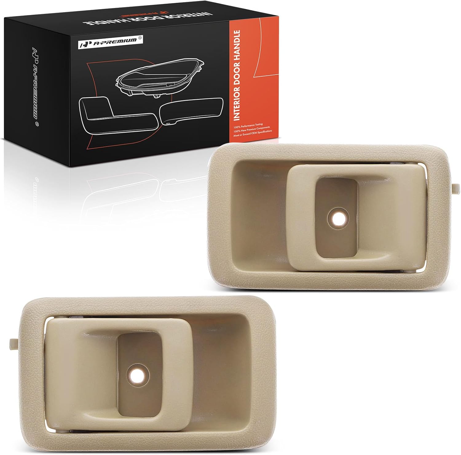A-Premium Inside Interior Door Handles Compatible with Toyota Camry 1987-1991, Tacoma 2001-2004, 4Runner 1996-2002, Paseo 1992-1998, Tercel 1995-1998, Beige, 2-PC Set, Driver and Passenger Side