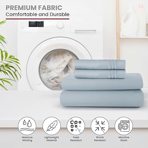 Miniatura 6 de LDC LUX DECOR COLLECTION Sábanas de cama  6 piezas para cama de tamaño Queen, sábanas de microfibra cepillada de hasta 16 pulgadas de profundidad,