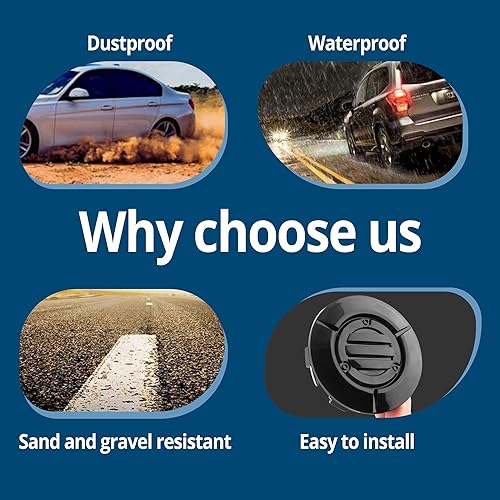 Miniatura 4 de RTrhinoTuning 4 tapas centrales de rueda negras de 3.25 pulgadas de 3.268 in compatibles con Suburban Silverado Tahoe de 18" a 22" Diámetro exterior