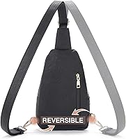 Vista 68 de Telena Riñonera pequeña para mujer, de cuero, cangureras, bolsa de pecho para mujer