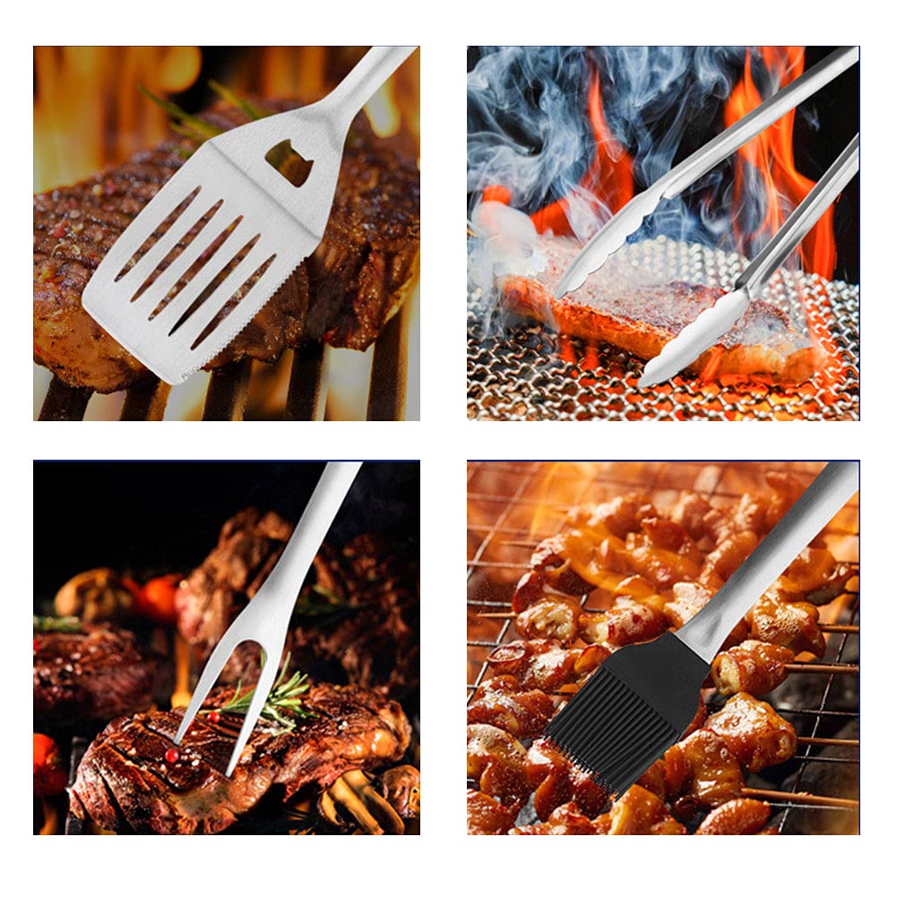 5 szt. zestaw narzędzi do grilla – zestaw akcesoriów do grilla ze stali nierdzewnej – na kemping na świeżym powietrzu do kuchni i grilla – najlepszy zestaw do grillowania dla mężczyzn taty kobiet