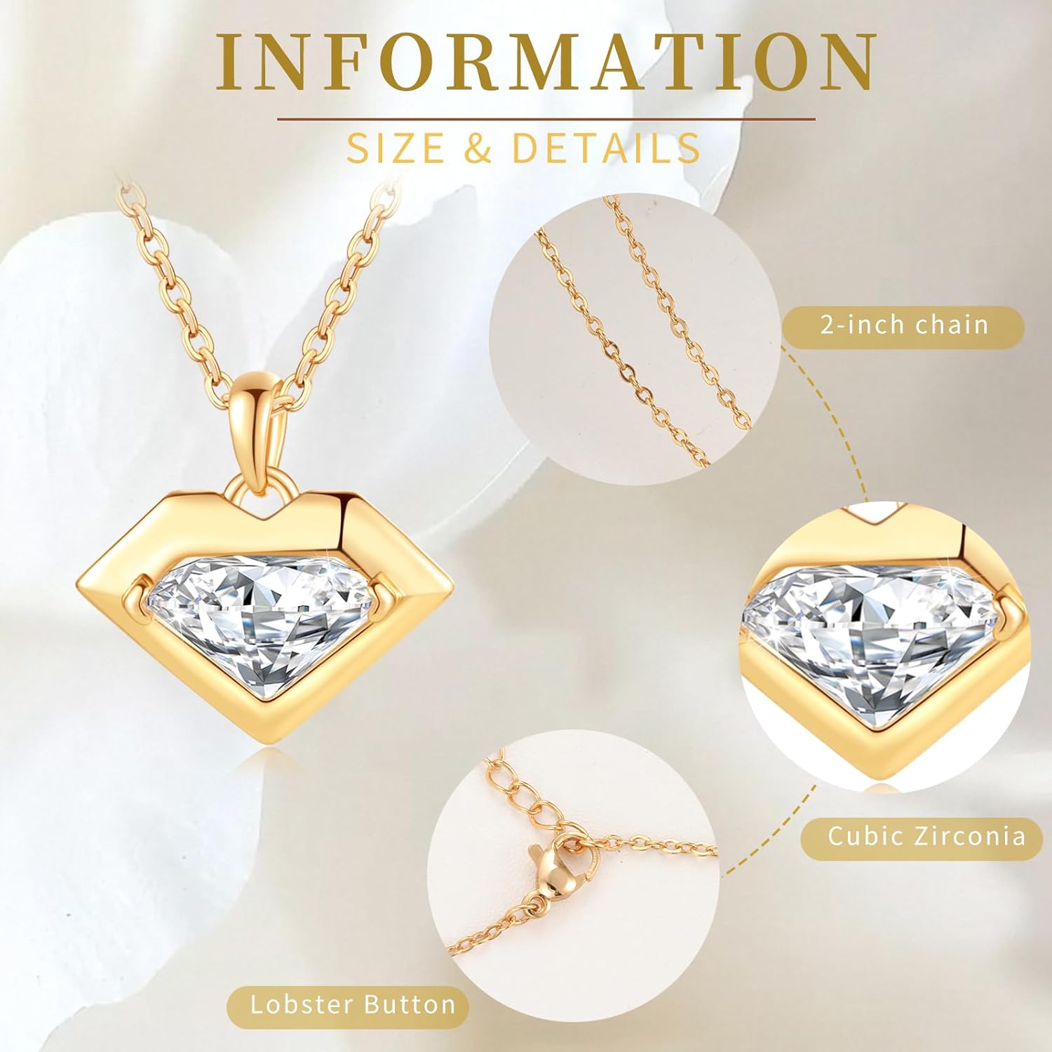 Heart Pendant Necklace for Women Perfect Dainty Silver Gold Jewelry Gift for Wife Girlfriend or Mom Romantic 14K Gold Chain Necklace for Birthday Anniversary Valentine's or Christmas