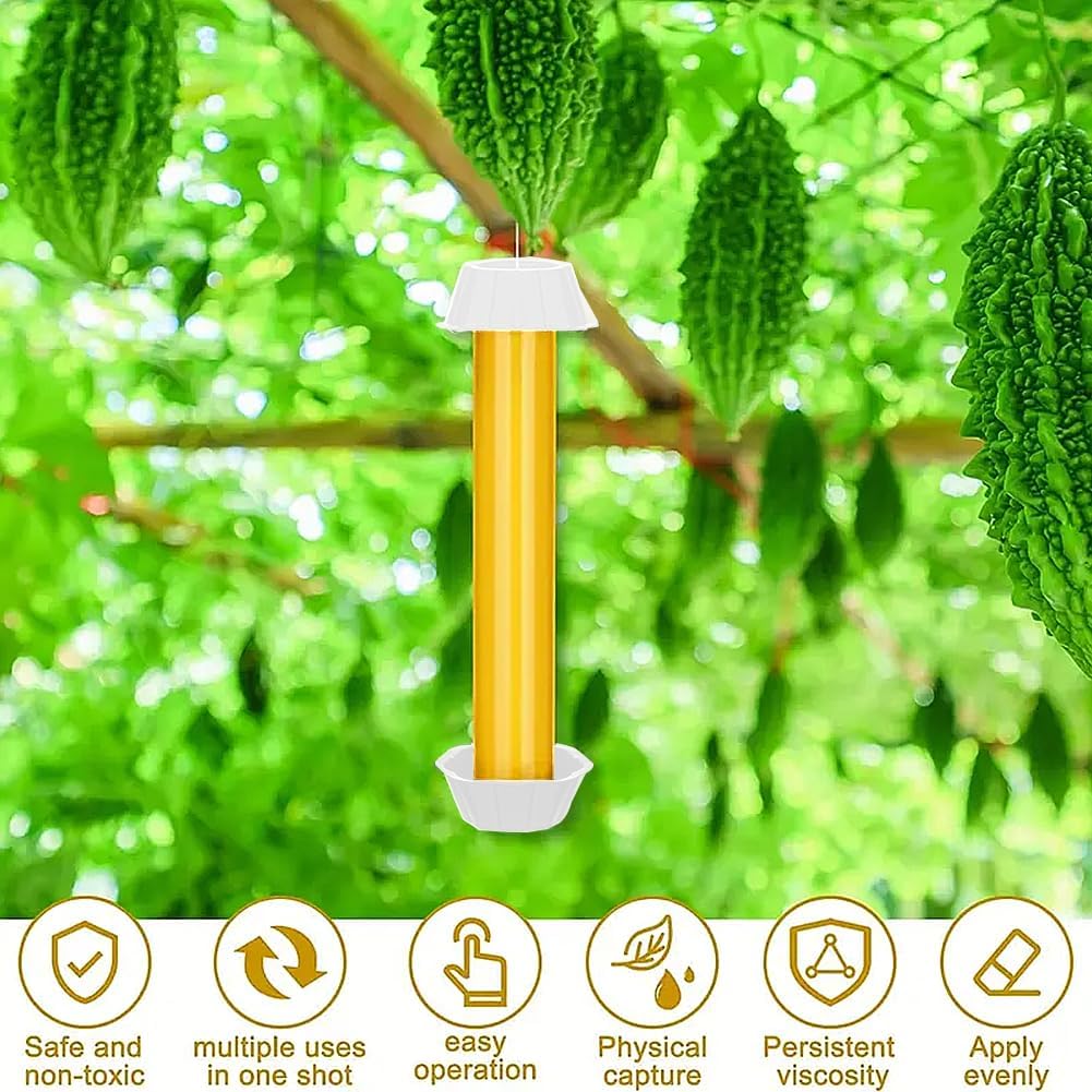 Panngu Lot de 6 Grands pièges à Mouches pour l'intérieur et l'extérieur - avec Bandes adhésives - Défense Contre Les moustiques et Les Fruits - À Poser et à Suspendre