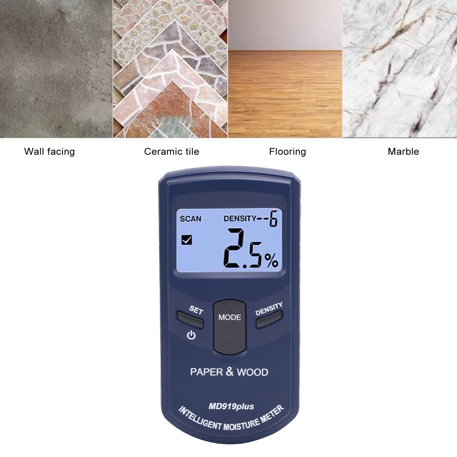 Misuratore di Acqua in Legno, MD919Plus Digital Concrete Building Water Detector Umidità 'umidità