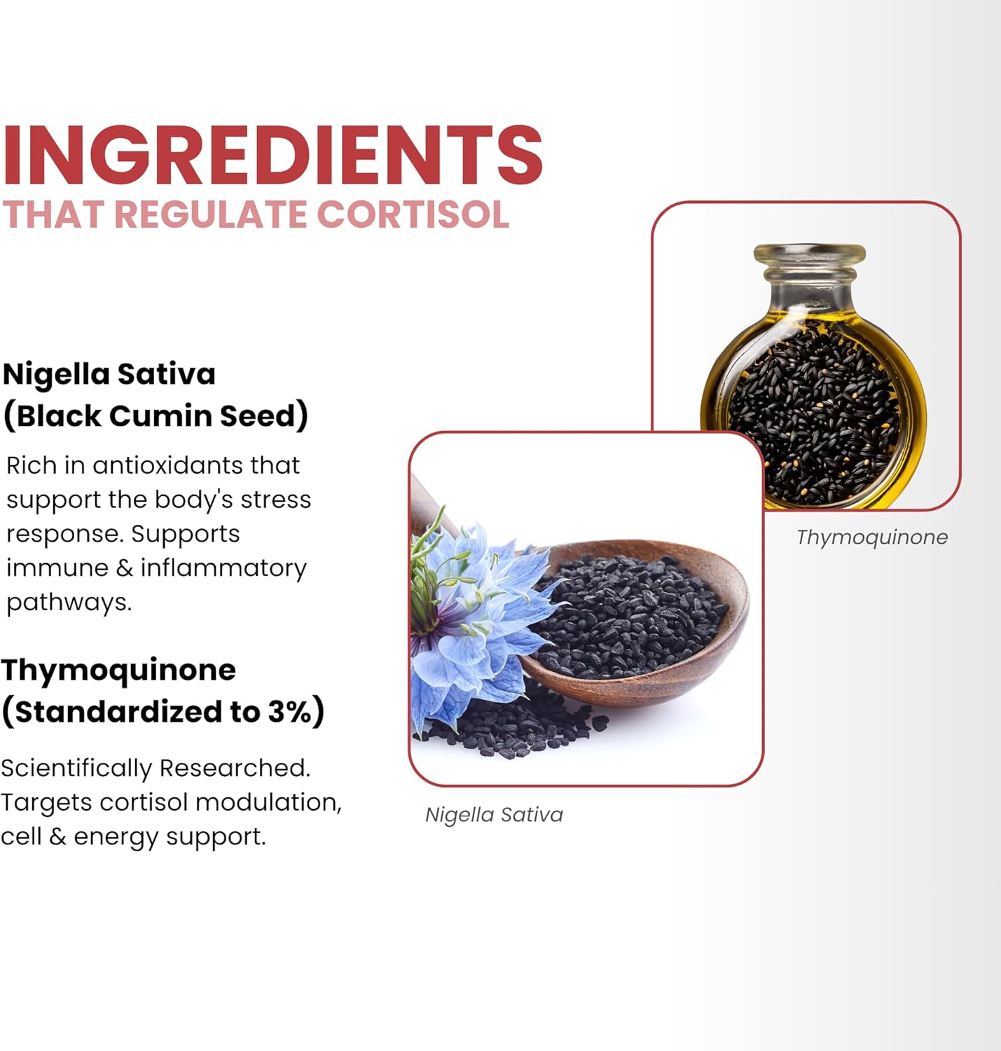 CORTISOL Manager Tablets | Stress Relief, Improved Metabolism, Body Detox & Sleep Support | Black Seed Oil Capsules with 3% Thymoquinone | Cortisol Supplements for Women & Men | 60 Softgel